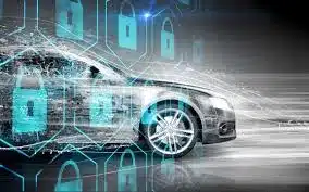 graphical image of a car with padlocks surrounding it