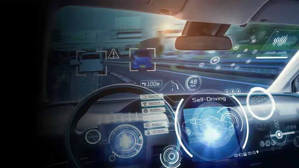 car dashboard with automotive data