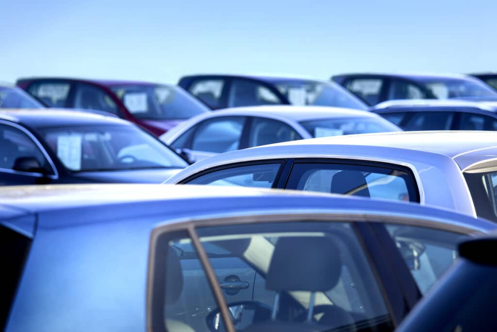 automotive cars on a forecourt