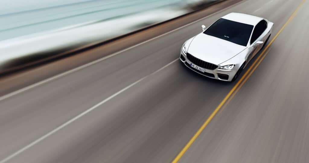car driving on the road